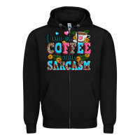 Black i run on coffee and sarcasm Zipper Hoodie - Zillion Design Studio