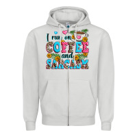 Dove Grey i run on coffee and sarcasm Zipper Hoodie - Zillion Design Studio