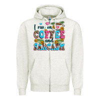 Oatmeal Heather i run on coffee and sarcasm Zipper Hoodie - Zillion Design Studio