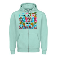 Seafoam i run on coffee and sarcasm Zipper Hoodie - Zillion Design Studio