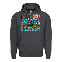 Smoke i run on coffee and sarcasm Zipper Hoodie - Zillion Design Studio