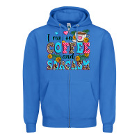 True Royal i run on coffee and sarcasm Zipper Hoodie - Zillion Design Studio
