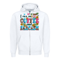 White i run on coffee and sarcasm Zipper Hoodie - Zillion Design Studio