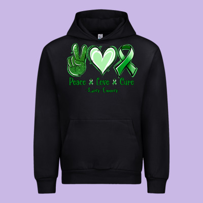 Peace Love Cure Liver Cancer Urban Hoodie Designed By Nancycooperartshop