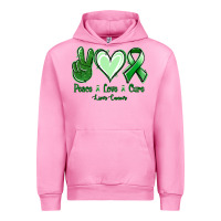 Fuchsia Pink Peace love cure Liver Cancer Urban Hoodie - NancyCooperArtShop