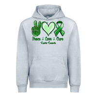 Heather Grey Peace love cure Liver Cancer Urban Hoodie - NancyCooperArtShop