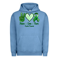 Pigment Pebble Blue Peace love cure Liver Cancer Urban Hoodie - NancyCooperArtShop