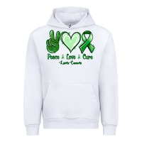 White Peace love cure Liver Cancer Urban Hoodie - NancyCooperArtShop