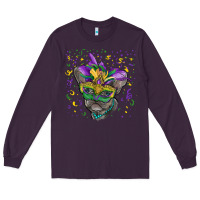 Plum Mardi gras mask french bulldog Long Sleeve Tee - RanaPortraitStore