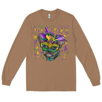 Toasted Coconut Mardi gras mask french bulldog Long Sleeve Tee - RanaPortraitStore