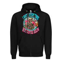 Black i hate everyone but coffee helps Zipper Hoodie - Zillion Design Studio