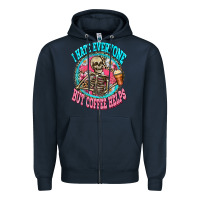 Navy i hate everyone but coffee helps Zipper Hoodie - Zillion Design Studio