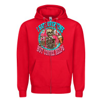 Red i hate everyone but coffee helps Zipper Hoodie - Zillion Design Studio