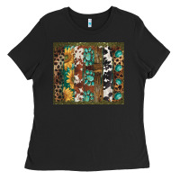 Black western patterns brushstroke Ladies Tee - BarkalooDesign