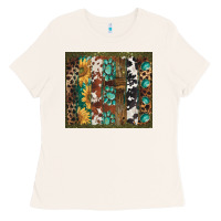 Bone western patterns brushstroke Ladies Tee - BarkalooDesign