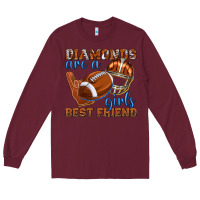 Burgundy diamonds are a girls best friend football Long Sleeve Tee - texasbilliewilder