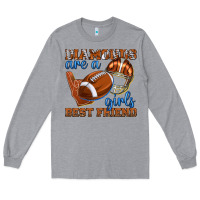 Heather Grey diamonds are a girls best friend football Long Sleeve Tee - texasbilliewilder