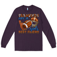 Plum diamonds are a girls best friend football Long Sleeve Tee - texasbilliewilder