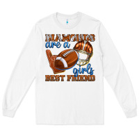 White diamonds are a girls best friend football Long Sleeve Tee - texasbilliewilder