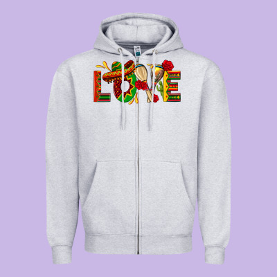 Mexico Love Zipper Hoodie Designed By Texasbilliewilder