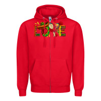 Red Mexico Love Zipper Hoodie - texasbilliewilder