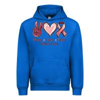 Cobalt Peace love cure Uterine Cancer Urban Hoodie - NancyCooperArtShop
