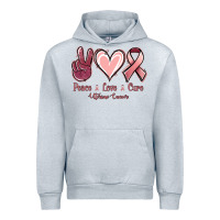 Heather Grey Peace love cure Uterine Cancer Urban Hoodie - NancyCooperArtShop