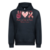 Navy Peace love cure Uterine Cancer Urban Hoodie - NancyCooperArtShop