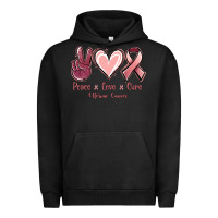 Pigment Black Peace love cure Uterine Cancer Urban Hoodie - NancyCooperArtShop