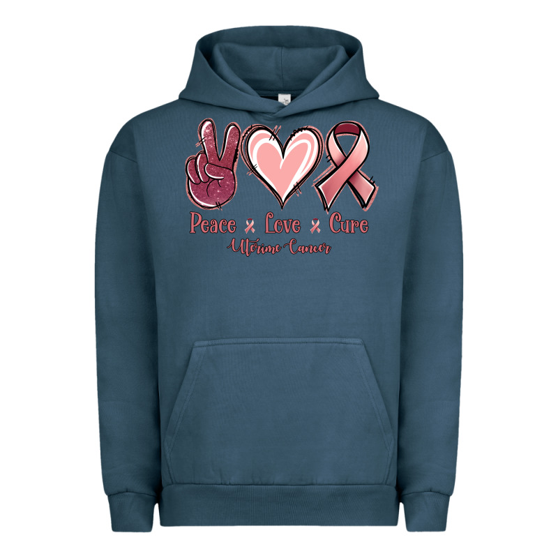 Peace Love Cure Uterine Cancer Urban Hoodie by NancyCooperArtShop | Teevron