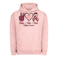 Pigment Salmon Peace love cure Uterine Cancer Urban Hoodie - NancyCooperArtShop