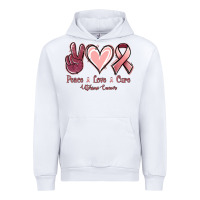 White Peace love cure Uterine Cancer Urban Hoodie - NancyCooperArtShop