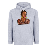 Heather Grey afro woman Heavyweight Hoodie - AdoDesignShop