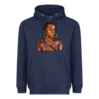 Navy afro woman Heavyweight Hoodie - AdoDesignShop