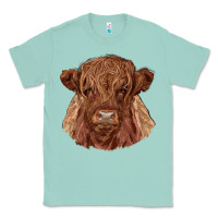 Seafoam highland cow Classic Tee - RanaPortraitStore