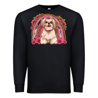 Black shih tzu floral rainbow Premium Sweatshirt - JahusDesignShop
