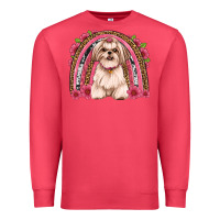 Cardinal shih tzu floral rainbow Premium Sweatshirt - JahusDesignShop
