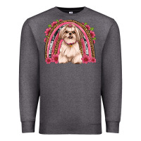 Charcoal Heather shih tzu floral rainbow Premium Sweatshirt - JahusDesignShop