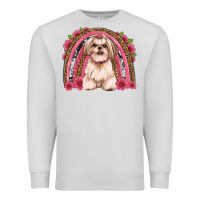 Dove Grey shih tzu floral rainbow Premium Sweatshirt - JahusDesignShop