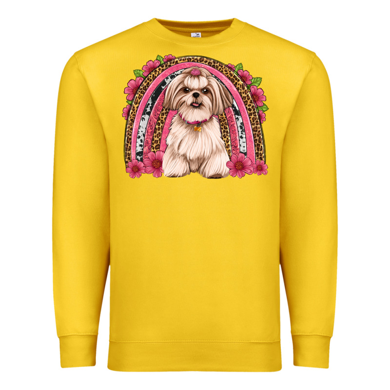 Shih Tzu Floral Rainbow Premium Sweatshirt by JahusDesignShop | Teevron