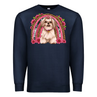 Navy shih tzu floral rainbow Premium Sweatshirt - JahusDesignShop