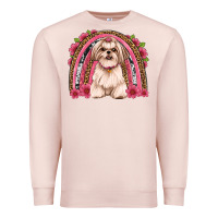 Pale Pink shih tzu floral rainbow Premium Sweatshirt - JahusDesignShop