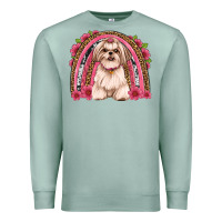 Seafoam shih tzu floral rainbow Premium Sweatshirt - JahusDesignShop