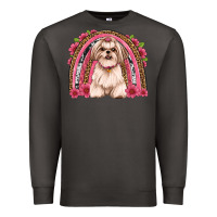 Smoke shih tzu floral rainbow Premium Sweatshirt - JahusDesignShop