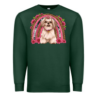 Sports Green shih tzu floral rainbow Premium Sweatshirt - JahusDesignShop
