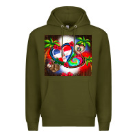 Army Green dominican republic  leopard Premium Hoodie - AdoDesignShop