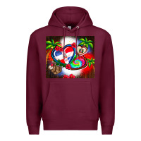 Burgundy dominican republic  leopard Premium Hoodie - AdoDesignShop
