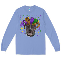 Colony Blue Mardi Gras Pitbull with Hat Long Sleeve Tee - RanaPortraitStore