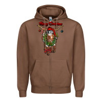 Chestnut merry christmas longhorn cow Zipper Hoodie - RanaPortraitStore
