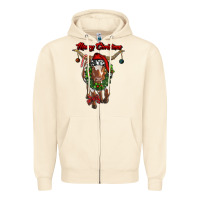 Sandshell merry christmas longhorn cow Zipper Hoodie - RanaPortraitStore